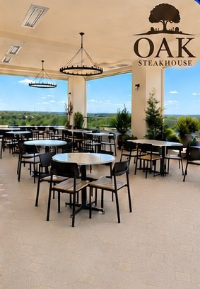 The same restaurant patio after hot-water cleaning